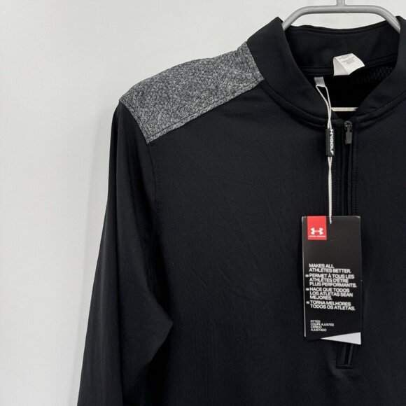 Under Armour Golf Women's Valor 1/2-Zip Pullover Long Sleeve size M Black/Gray - Picture 3 of 10